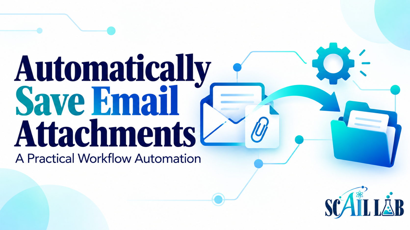 Email attachments automatically routed into organized folders through a workflow automation